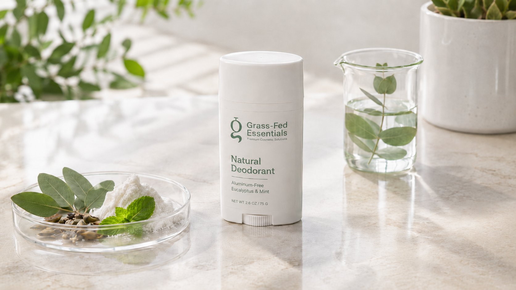 Aluminum-free natural tallow deodorant stick